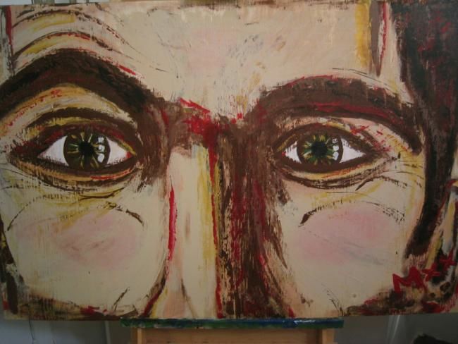 Peinture intitulée "my eyes" par Mxx, Œuvre d'art originale, Huile