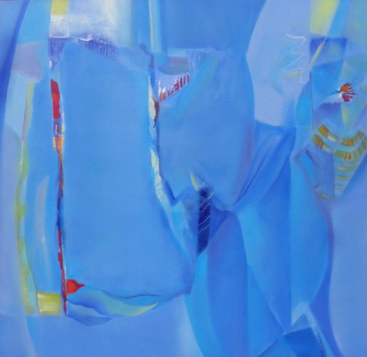 Peinture intitulée "Série bleu#1.jpg" par Micheline Bousquet, Œuvre d'art originale