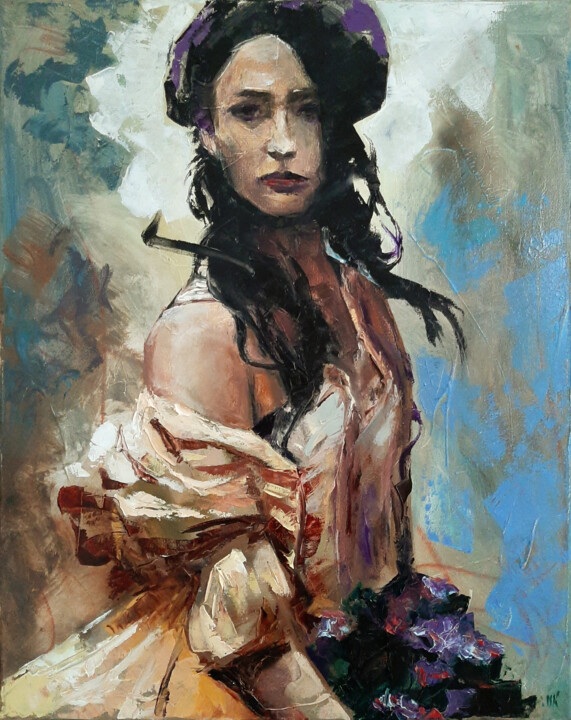 Painting titled "Lady in Chaos" by Mykola Koidan, Original Artwork, Oil