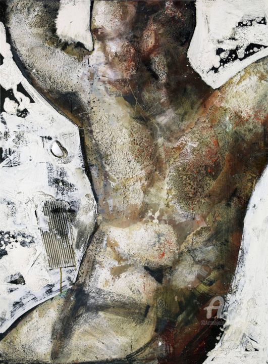 Pittura intitolato "Male torso" da Mykola Zhuravel, Opera d'arte originale, Olio