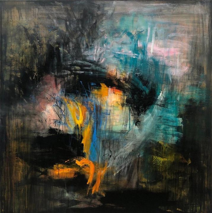 "Dark Painting Moder…" başlıklı Tablo Mykola Zorin tarafından, Orijinal sanat, Akrilik Ahşap Sedye çerçevesi üzerine monte e…
