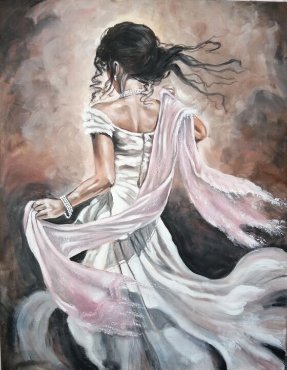 Painting titled "Dancing" by Elena Garcia, Original Artwork, Acrylic