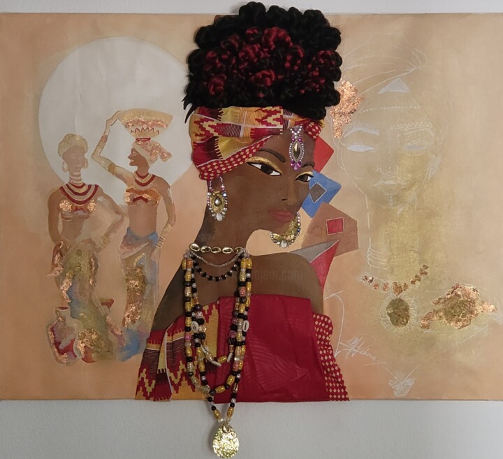 Peinture intitulée "Le rouge sur la peau" par Mylene Pehoua Épse Rouze, Œuvre d'art originale, Acrylique