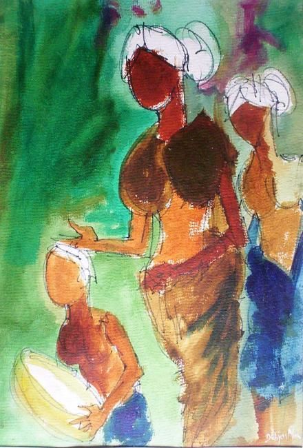 Painting titled "LALGARH,WEST MIDNAP…" by Debjay Misra, Original Artwork