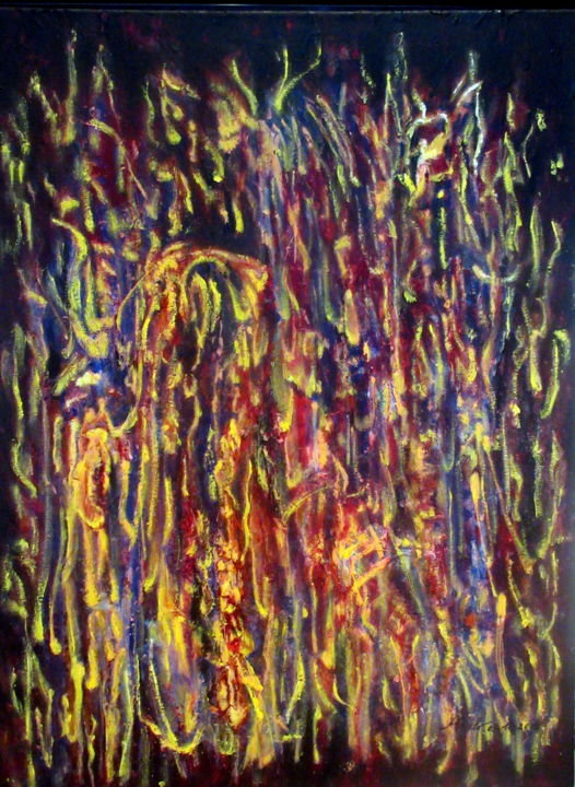 Painting titled "shimmerings-acrylic…" by Marianne Charlotte Mylonas-Svikovsky (Marlo), Original Artwork, Acrylic