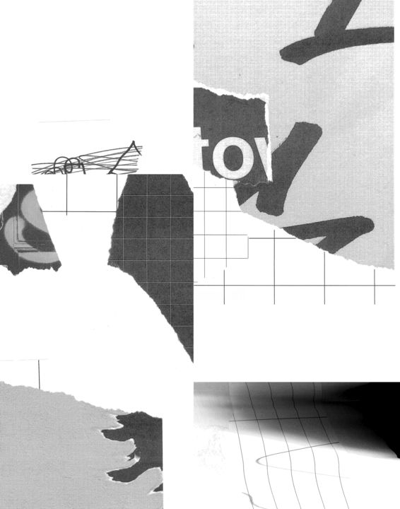 「New York (3)」というタイトルのコラージュ Stefan Schusterによって, オリジナルのアートワーク, 紙