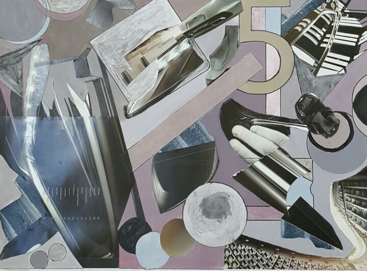 Peinture intitulée "ABSTRAIT N° 11" par Myp, Œuvre d'art originale, Collages Monté sur Carton