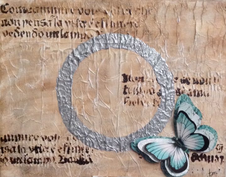 Peinture intitulée "Papillon" par Myriam Alexandre, Œuvre d'art originale, Acrylique