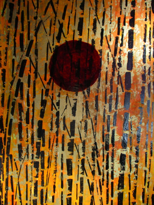 Painting titled "bambous" by Arainis, Original Artwork, Acrylic