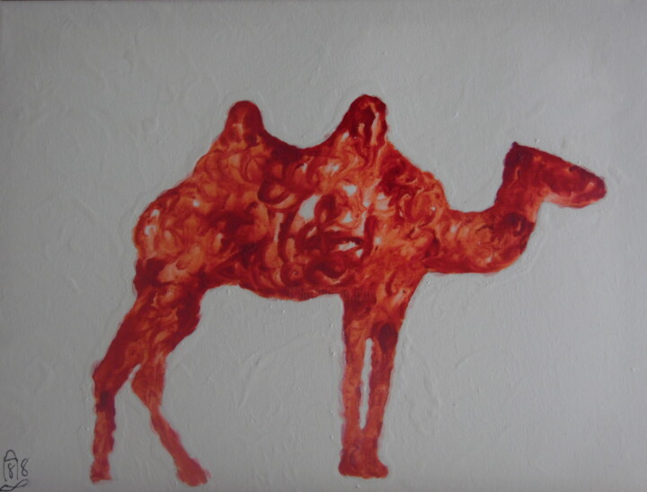 Peinture intitulée "Le chameau du désert" par Audran, Œuvre d'art originale, Pigments