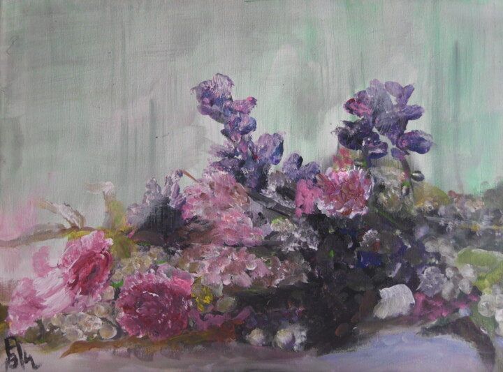 Pittura intitolato "Un bouquet de fleur…" da Audran, Opera d'arte originale, Acrilico