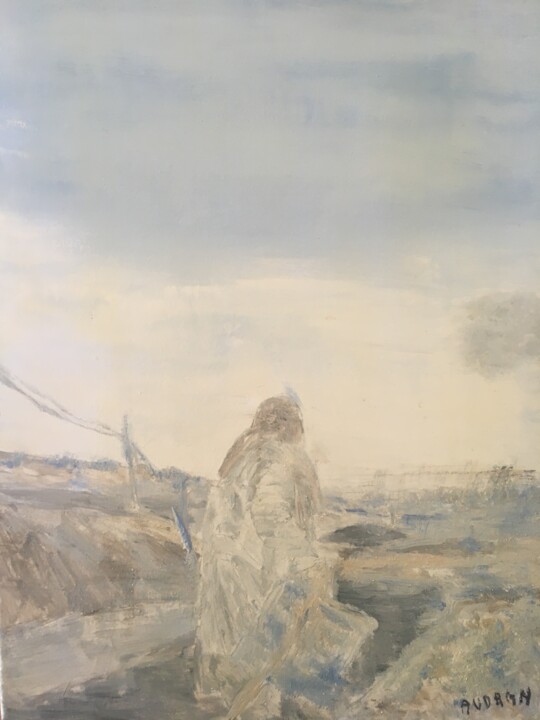 Peinture intitulée "La dernière route" par Audran, Œuvre d'art originale, Tempera