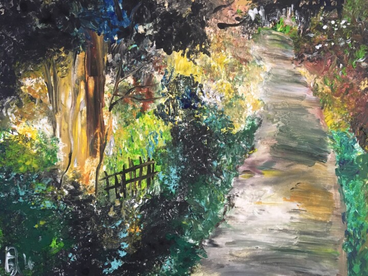 Peinture intitulée "Le chemin d'une méd…" par Audran, Œuvre d'art originale, Acrylique