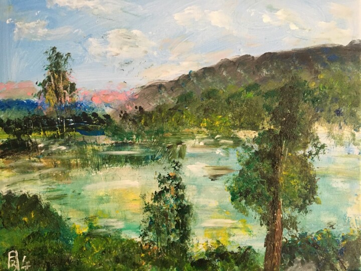 Painting titled "Lac de Bethmale" by Audran, Original Artwork, Acrylic