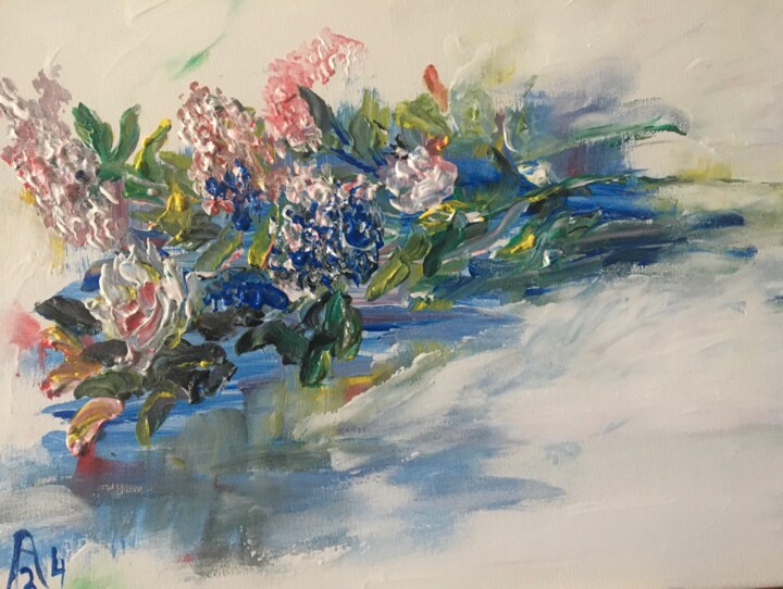 Pittura intitolato "Un bouquet de fleur…" da Audran, Opera d'arte originale, Acrilico