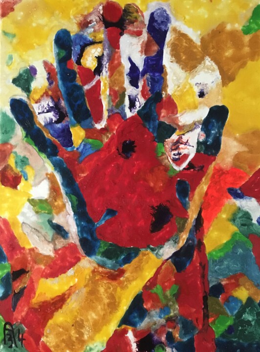 Painting titled "Le geste" by Audran, Original Artwork, Pigments