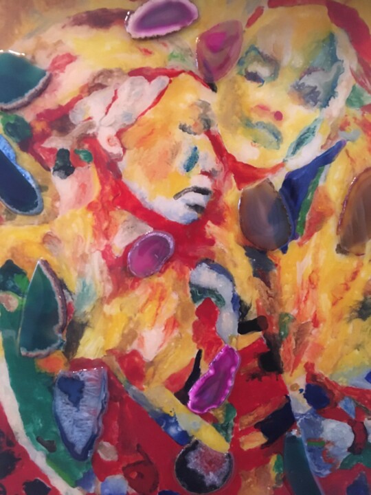 Peinture intitulée "La tendresse" par Audran, Œuvre d'art originale, Pigments