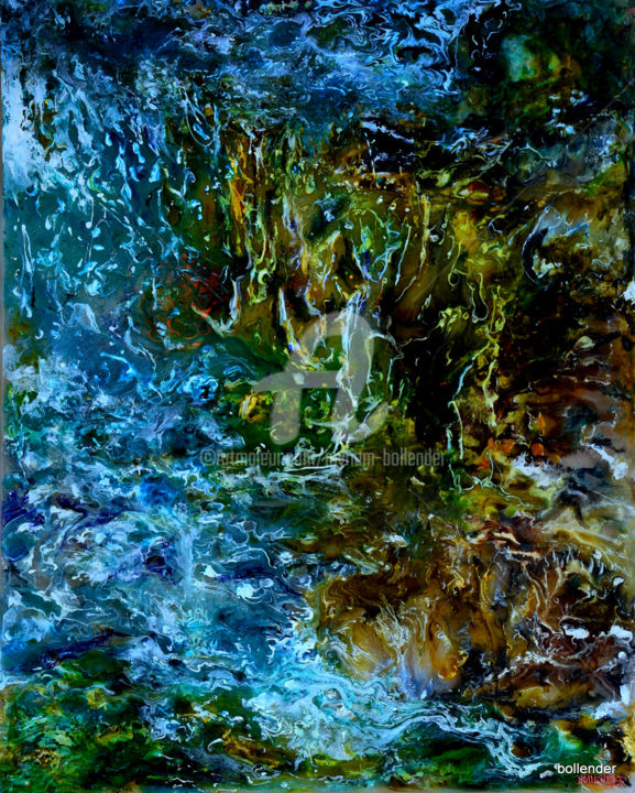 Peinture intitulée "VERS' eau" par Myriam Bollender, Œuvre d'art originale, Autre