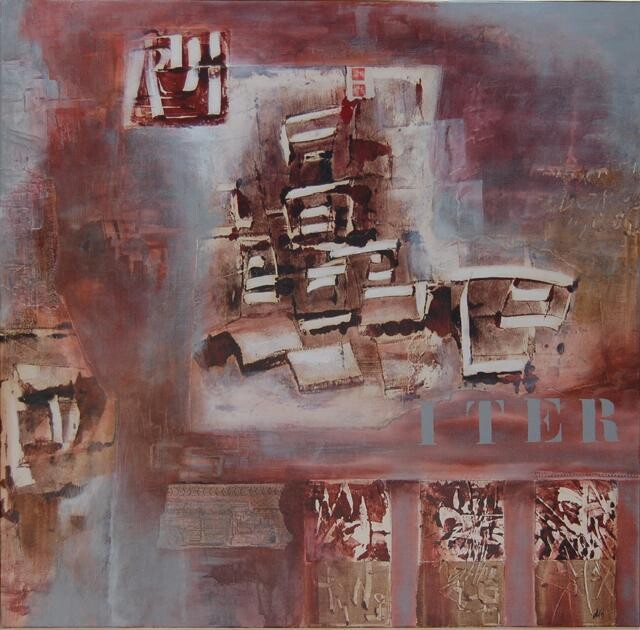 Collages intitolato "Iter" da Myriam Bonneau, Opera d'arte originale