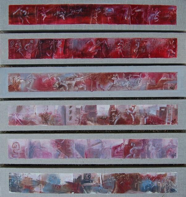 Collages intitulée "Plan séquences 1 à 6" par Myriam Bonneau, Œuvre d'art originale