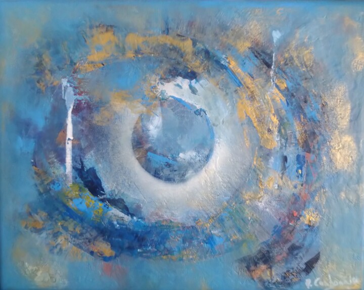 Malerei mit dem Titel "La terre-mère" von Myriam Carbonnier (Myri- âme C), Original-Kunstwerk, Acryl