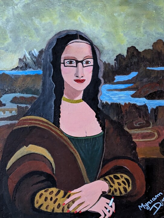 Painting titled "Lisa" by Myriam Djaouk, Original Artwork, Acrylic
