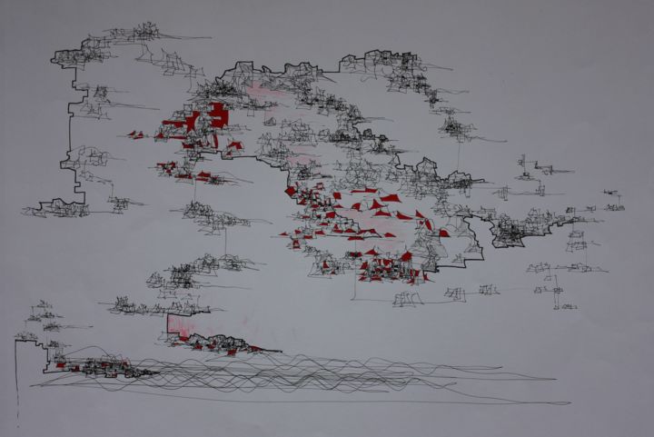 Dessin intitulée "ZAT sur la montagne" par Myriam Eyann, Œuvre d'art originale, Stylo gel