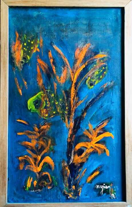 Peinture intitulée "Aquarium II" par Myriam Garali, Œuvre d'art originale, Acrylique Monté sur Châssis en bois