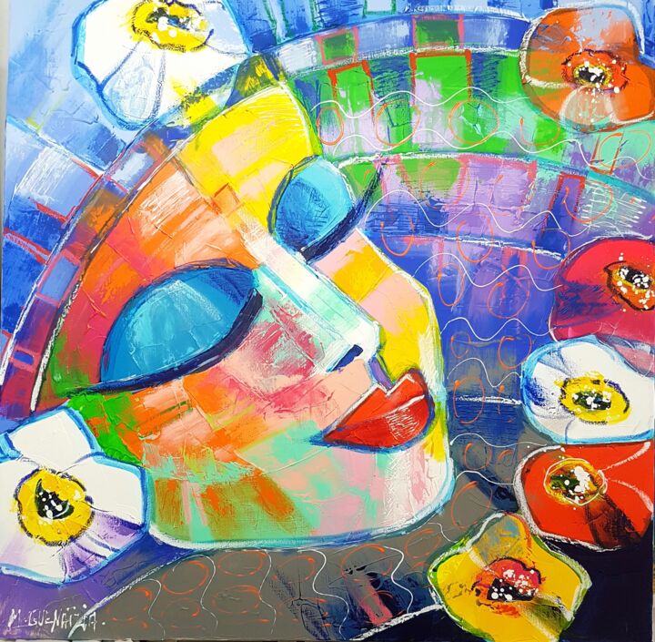 Peinture intitulée "CANDIDE" par Myriam Guenaizia, Œuvre d'art originale, Acrylique