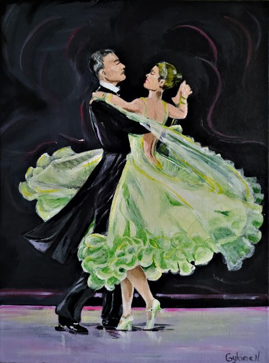 Peinture intitulée "Dansons" par Myriam Gylon, Œuvre d'art originale, Acrylique