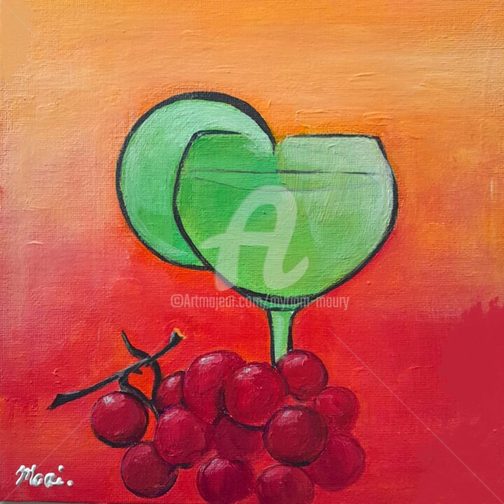 Painting titled "Cocktail" by Myriam Maury, Original Artwork, Acrylic