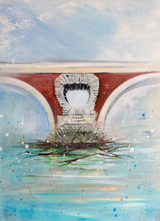 Peinture intitulée "Pont Neuf" par Myriam Maury, Œuvre d'art originale, Acrylique Monté sur Châssis en bois