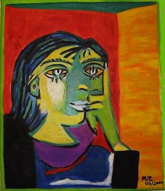 Painting titled "Dora d'après Picasso" by Myriam Thomas, Original Artwork