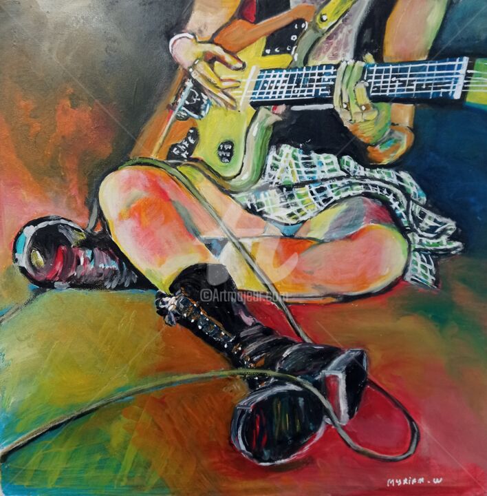 Fille À La Guitare, Painting by Myriam.W