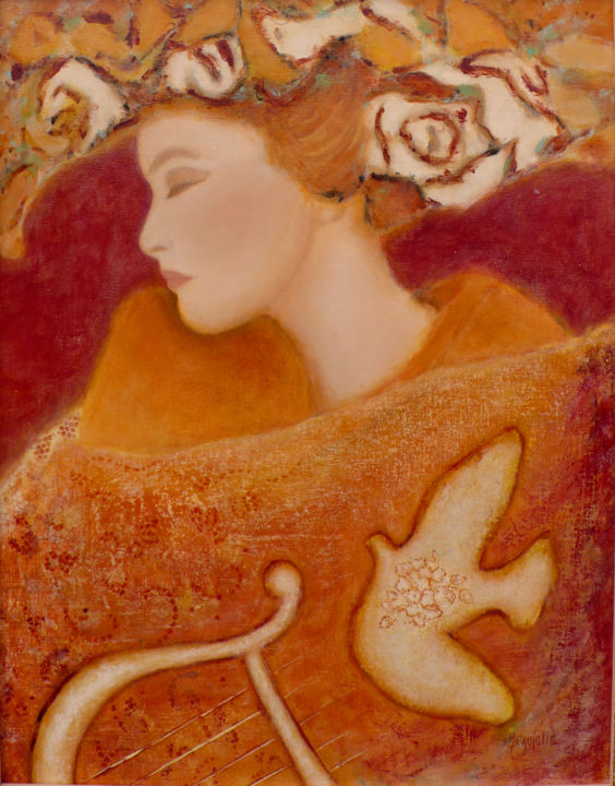 Peinture intitulée "LE REVE ENCHANTE" par Myriam Caujolle, Œuvre d'art originale, Acrylique