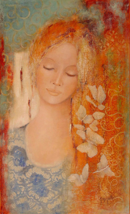 Peinture intitulée "CLEMENCE ET LES PAP…" par Myriam Caujolle, Œuvre d'art originale, Acrylique