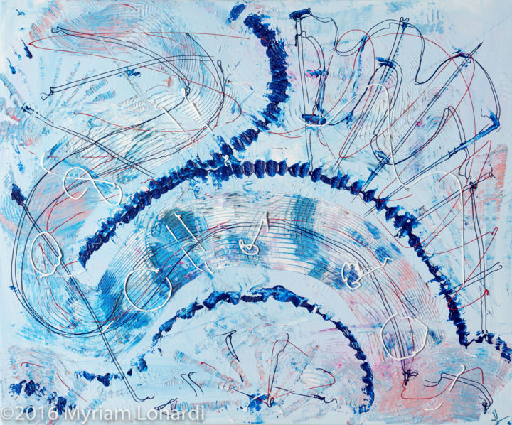 Картина под названием "Musique" - Myriam Lonardi, Подлинное произведение искусства, Акрил