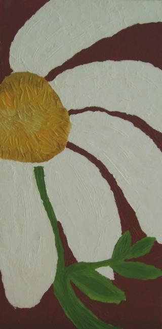 Painting titled "marguerite_sur_fond…" by Myriam Plante, Original Artwork