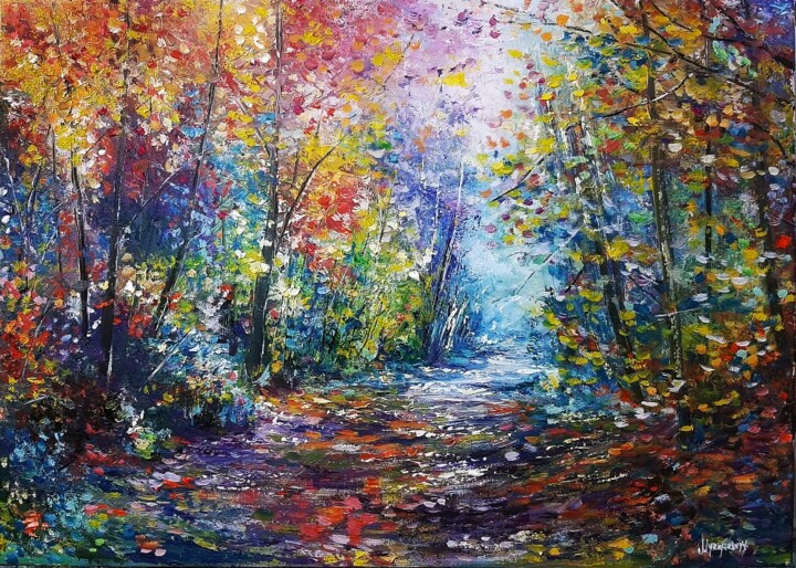 Pintura titulada "Sombras de otoño (p…" por Myriyevskyyartstudio, Obra de arte original, Oleo