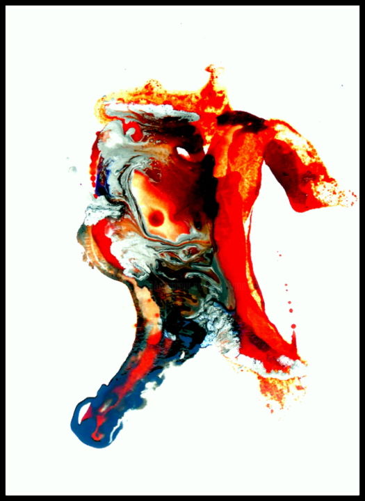 Peinture intitulée "l' homme-a-tete-doi…" par Mysane, Œuvre d'art originale, Autre