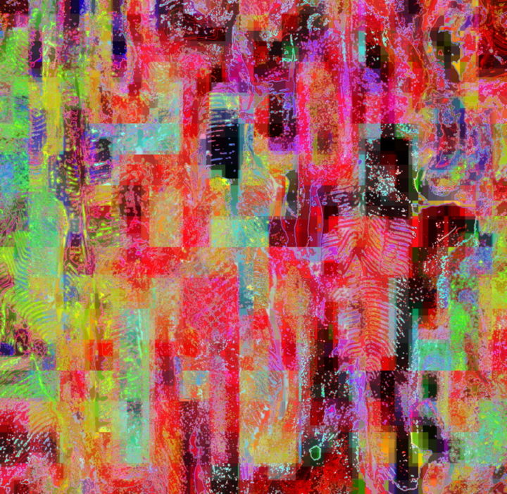 Digitale Kunst mit dem Titel "perdus dans le rose" von Mysane, Original-Kunstwerk, Digitale Malerei