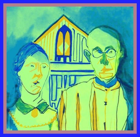 Digital Arts titled "american-gothic" by Mysane, Original Artwork, Digital Painting