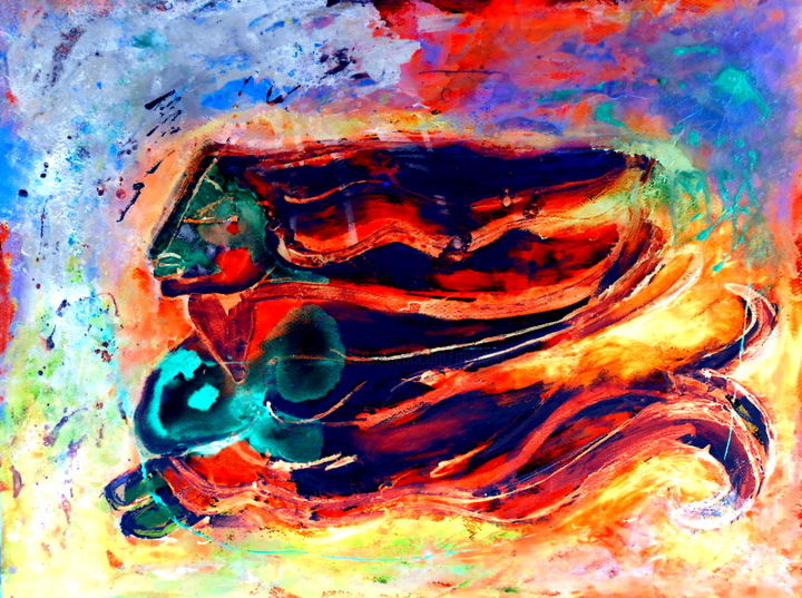 Arts numériques intitulée "je-fus-sirene" par Mysane, Œuvre d'art originale, Peinture numérique