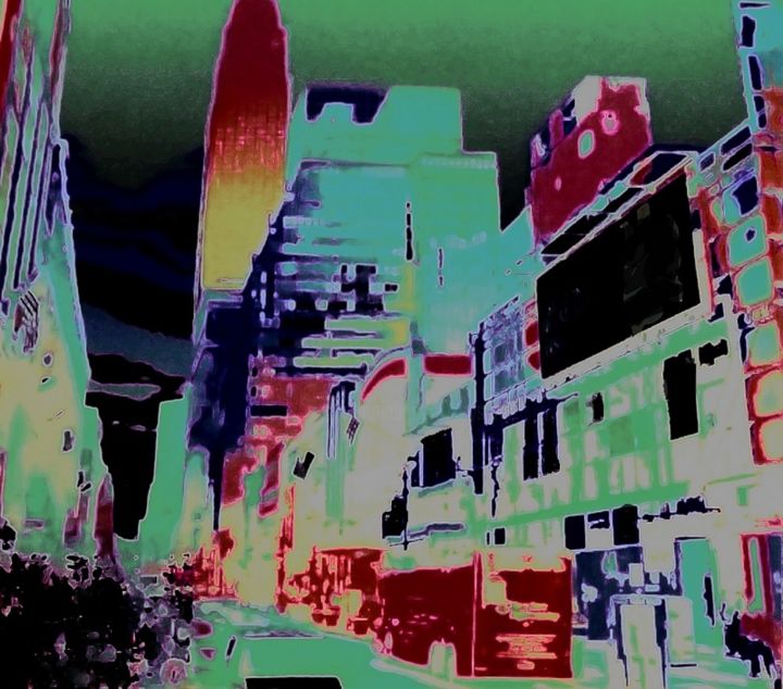 Arts numériques intitulée "la-ville-verte." par Mysane, Œuvre d'art originale, Peinture numérique