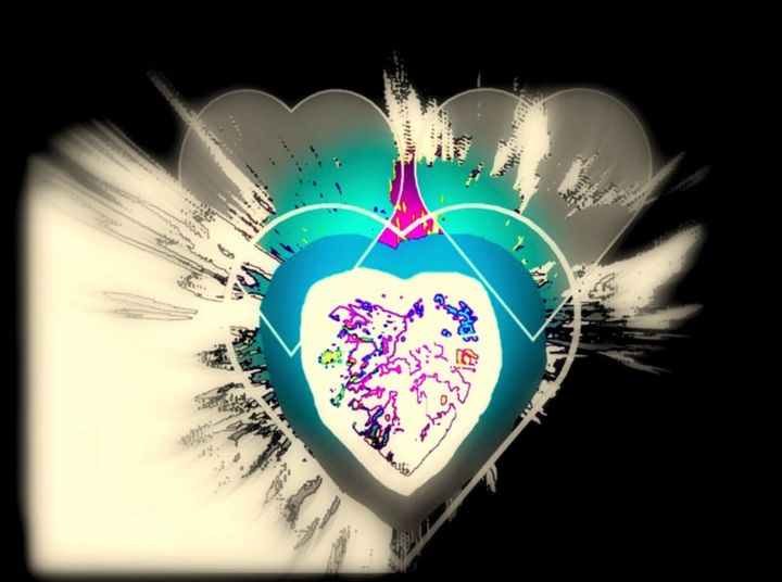 Digitale Kunst getiteld "coeur à coeur" door Mysane, Origineel Kunstwerk, Digitaal Schilderwerk