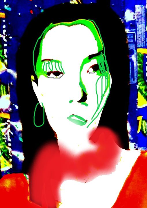 Digital Arts titled "je suis une fille d…" by Mysane, Original Artwork, Digital Painting