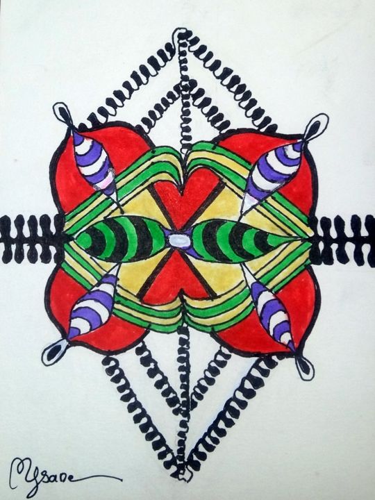 Dibujo titulada "Jeu de quilles" por Mysane, Obra de arte original, Rotulador