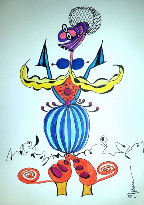 Drawing titled "Iron woman" by Mysane, Original Artwork, Marker