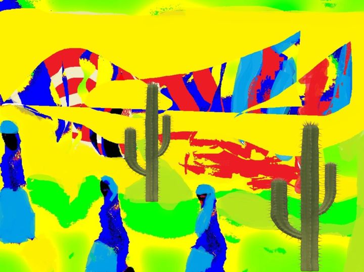 Digital Arts titled "désert" by Mysane, Original Artwork, Digital Painting