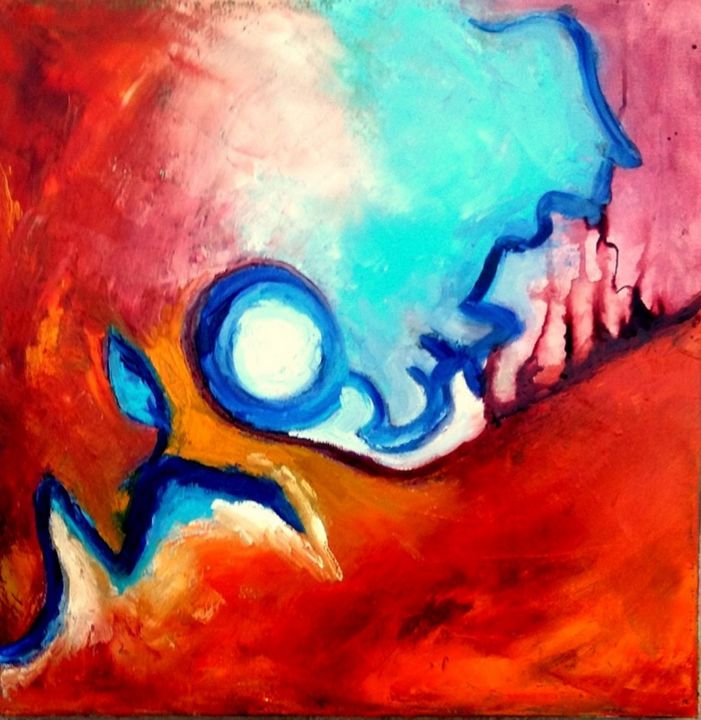 Peinture intitulée "circonvolutions" par Mysane, Œuvre d'art originale, Huile